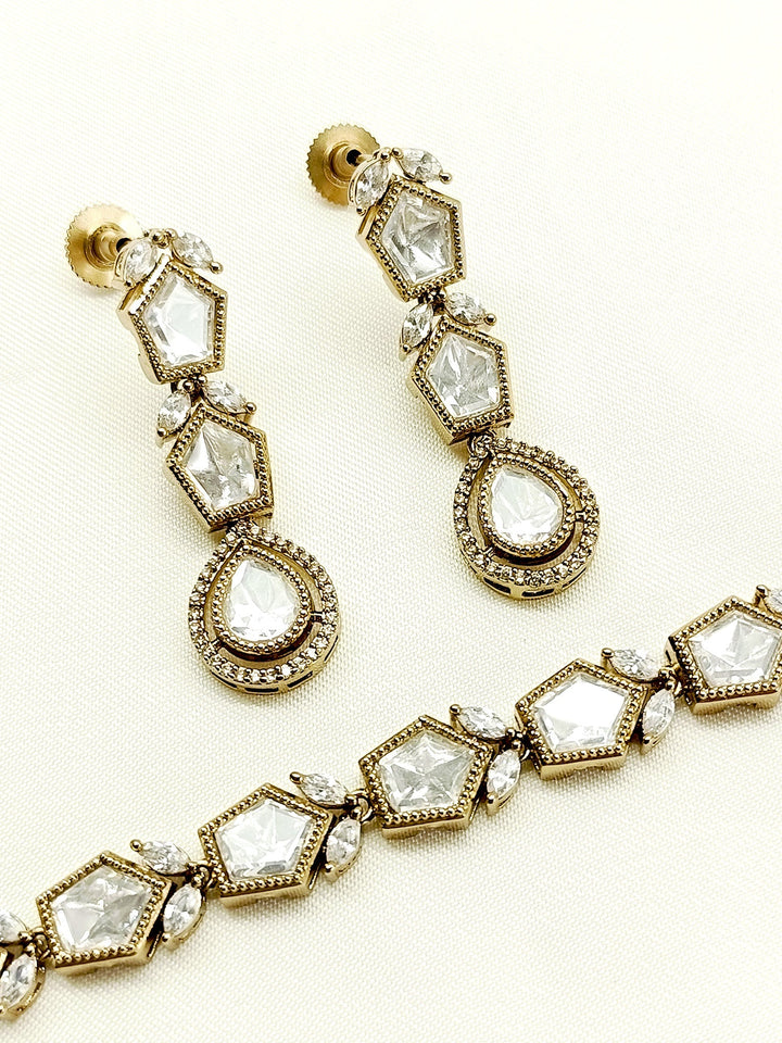 Kartik White Polki Necklace Set