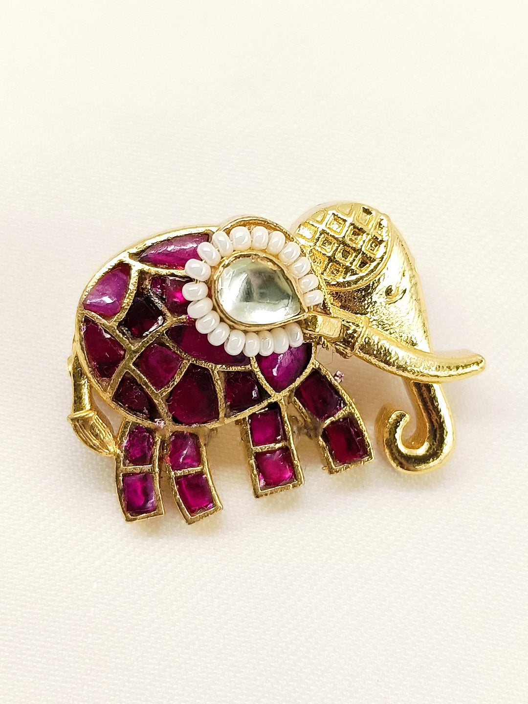 Maisa Ruby Elephant Brooche