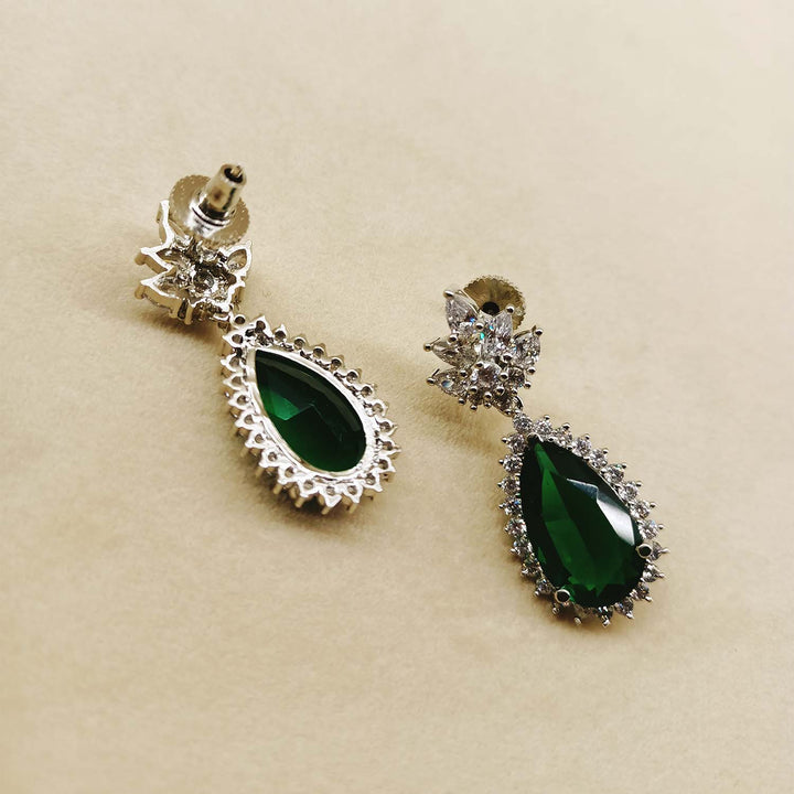 Rahika Fancy Cut Shape Diamond Emerald Earrings