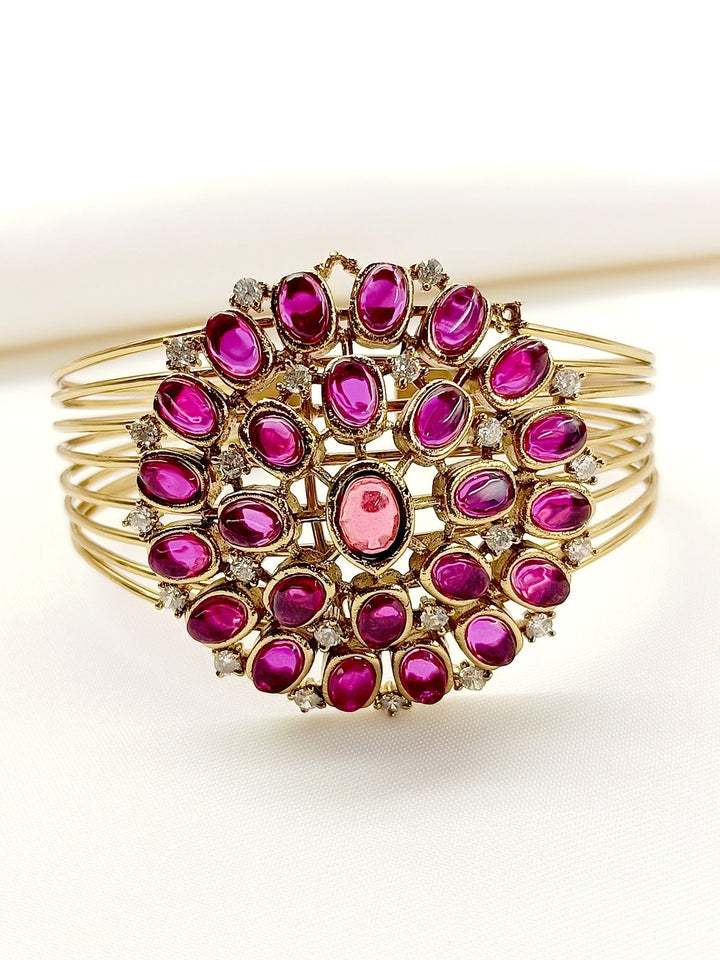 Eliza Kundan Combo Set In Ruby