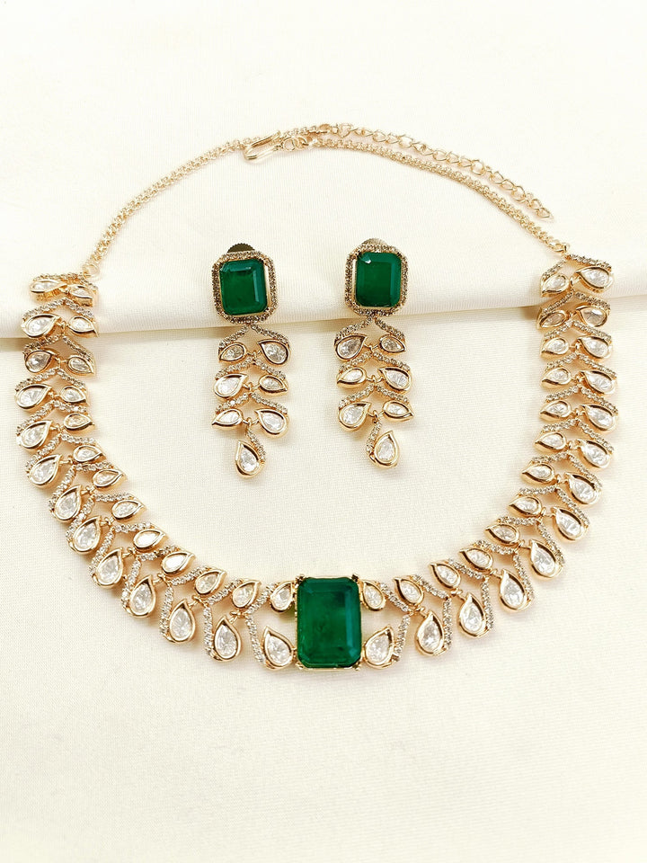 Jasmeet Green Kundan Choker Set - Necklace