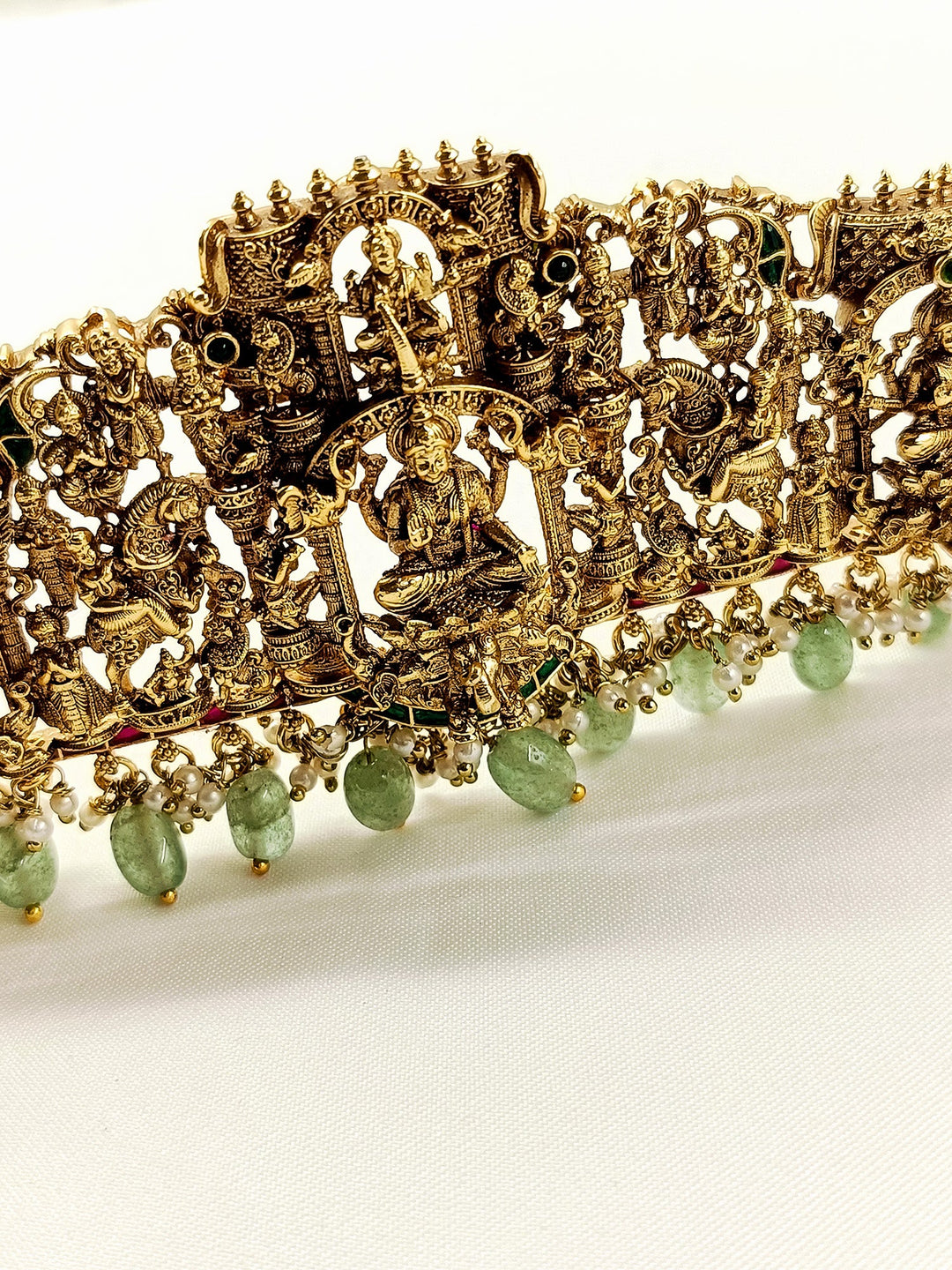 Mrigna R&G Antique Lakshmi Temple Waist Belt / Kamabandh