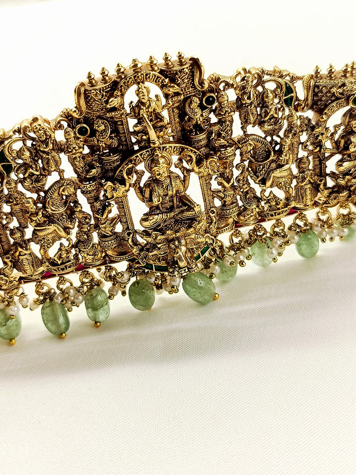Mrigna R&G Antique Lakshmi Temple Waist Belt / Kamabandh