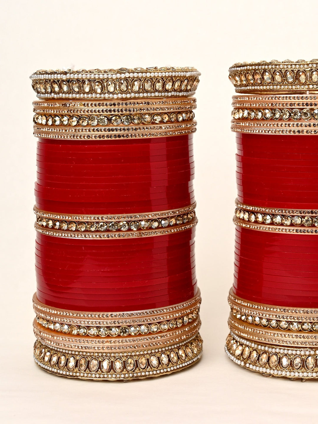 Shiza Maroon Bangle With Copper Stone Work Kada's Punjabi Chura