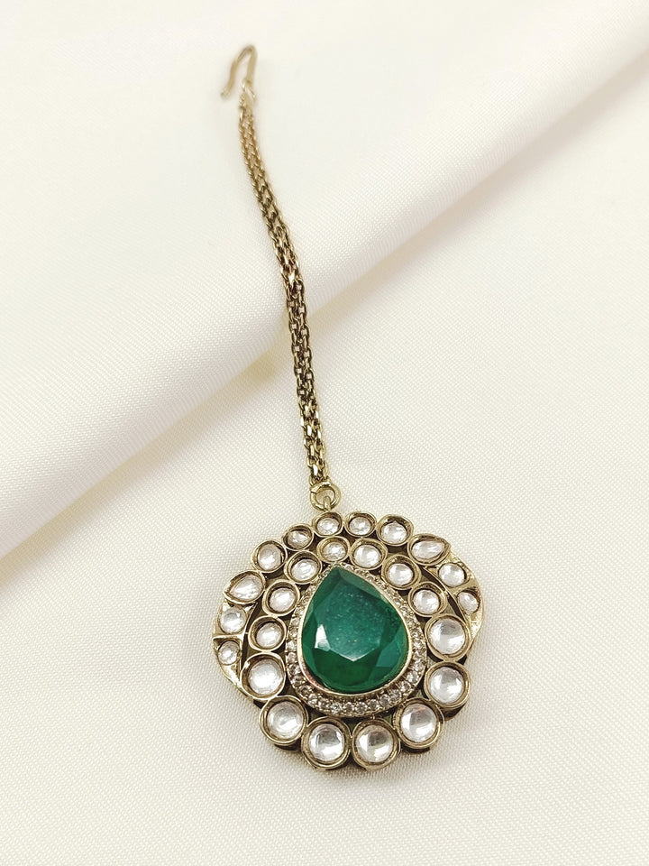 Pavitra Green Victorian Choker Set - Bridal Necklace