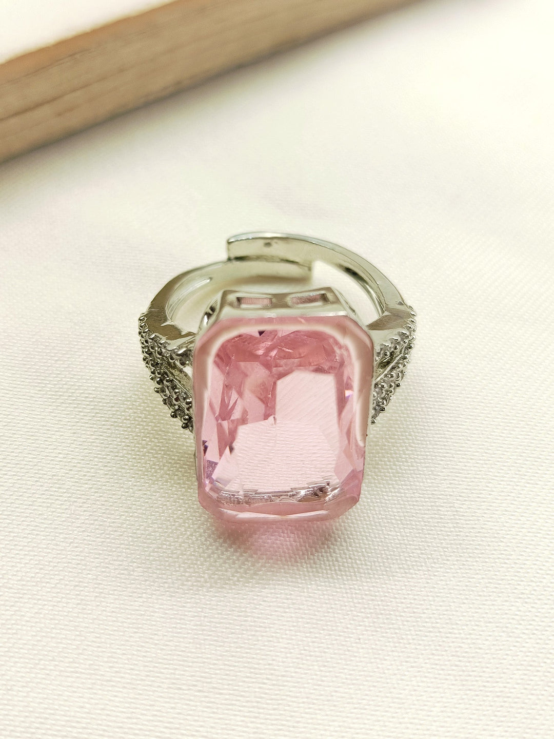 Pratyusha Pink American Diamond Finger Ring