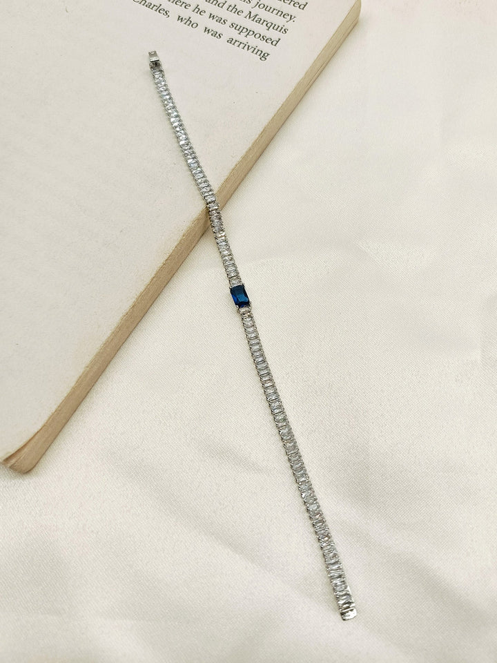 Nagozi Blue Sapphire American Diamond Bracelet