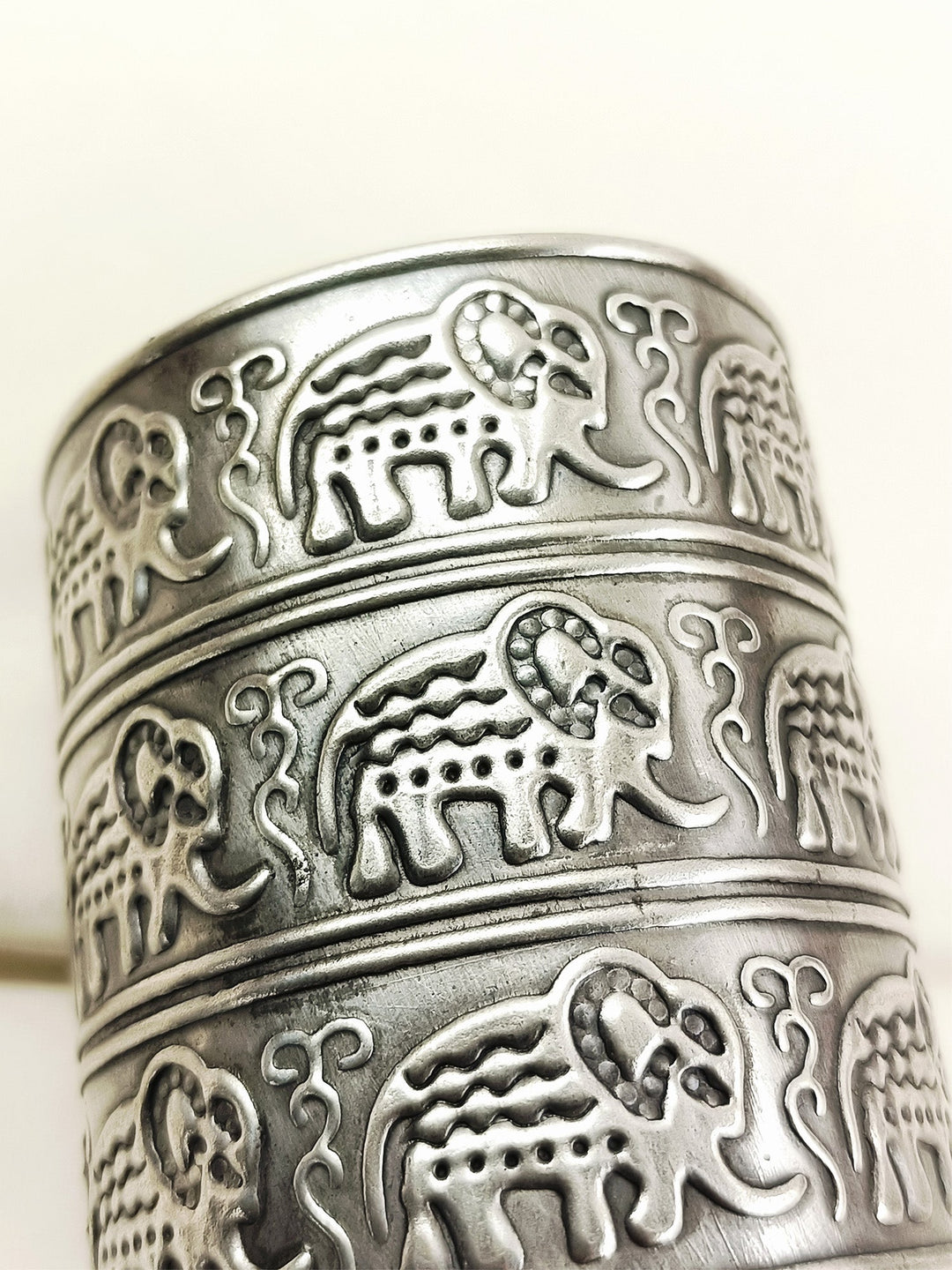 Nikansh Silver Oxidized Men's Bracelet