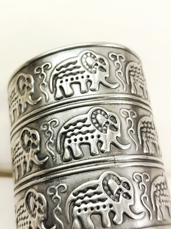Nikansh Silver Oxidized Men's Bracelet