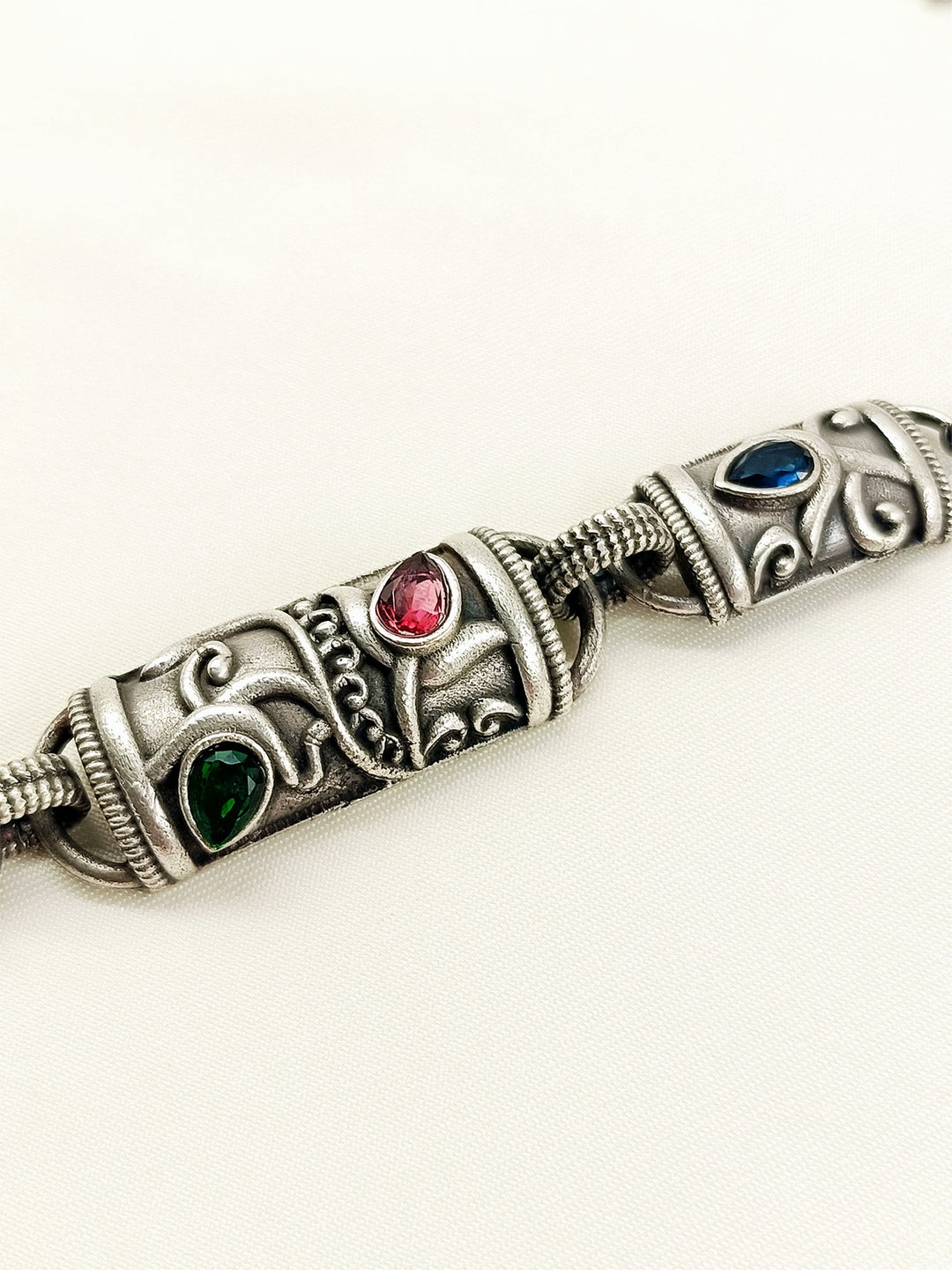 Clarissa Multi Colour Oxidized Choker Set