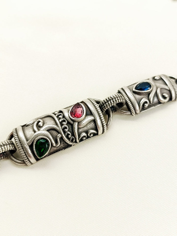 Clarissa Multi Colour Oxidized Choker Set