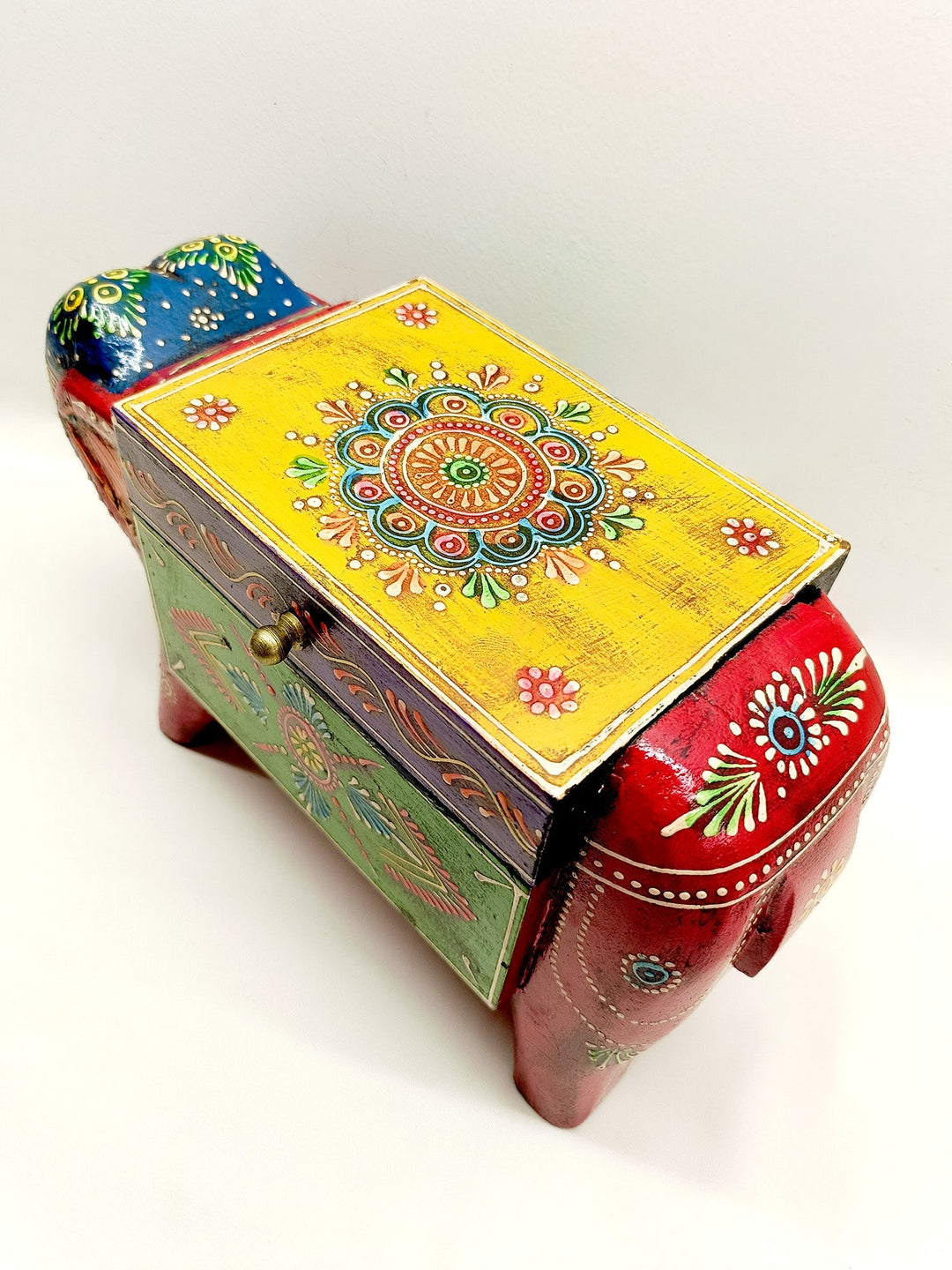 Chanderi Handcrafted Elephant Jewellery Box