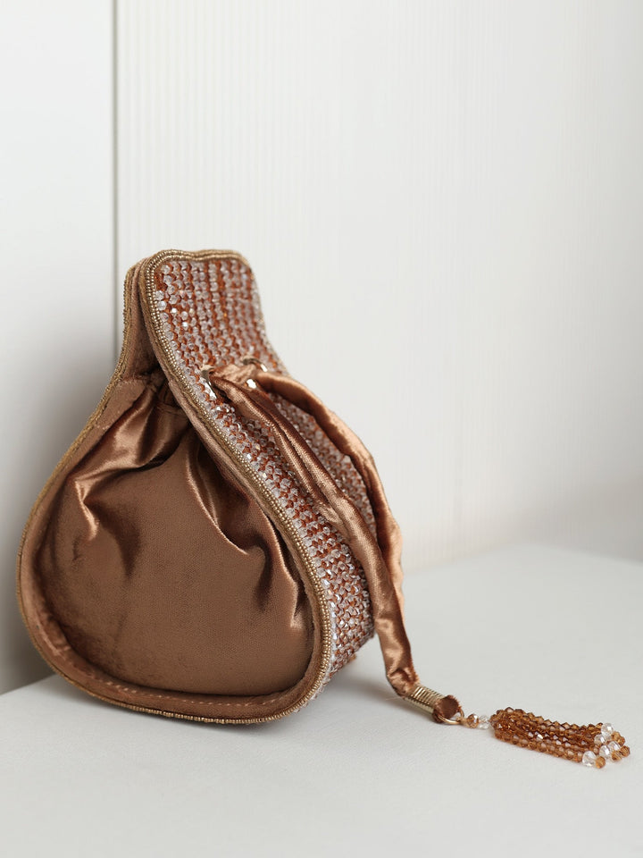 Sargam Golden Silver Beaded Potli Bag