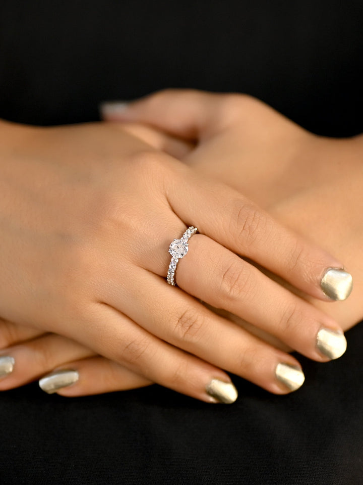 Sohini White American Diamond Finger Ring