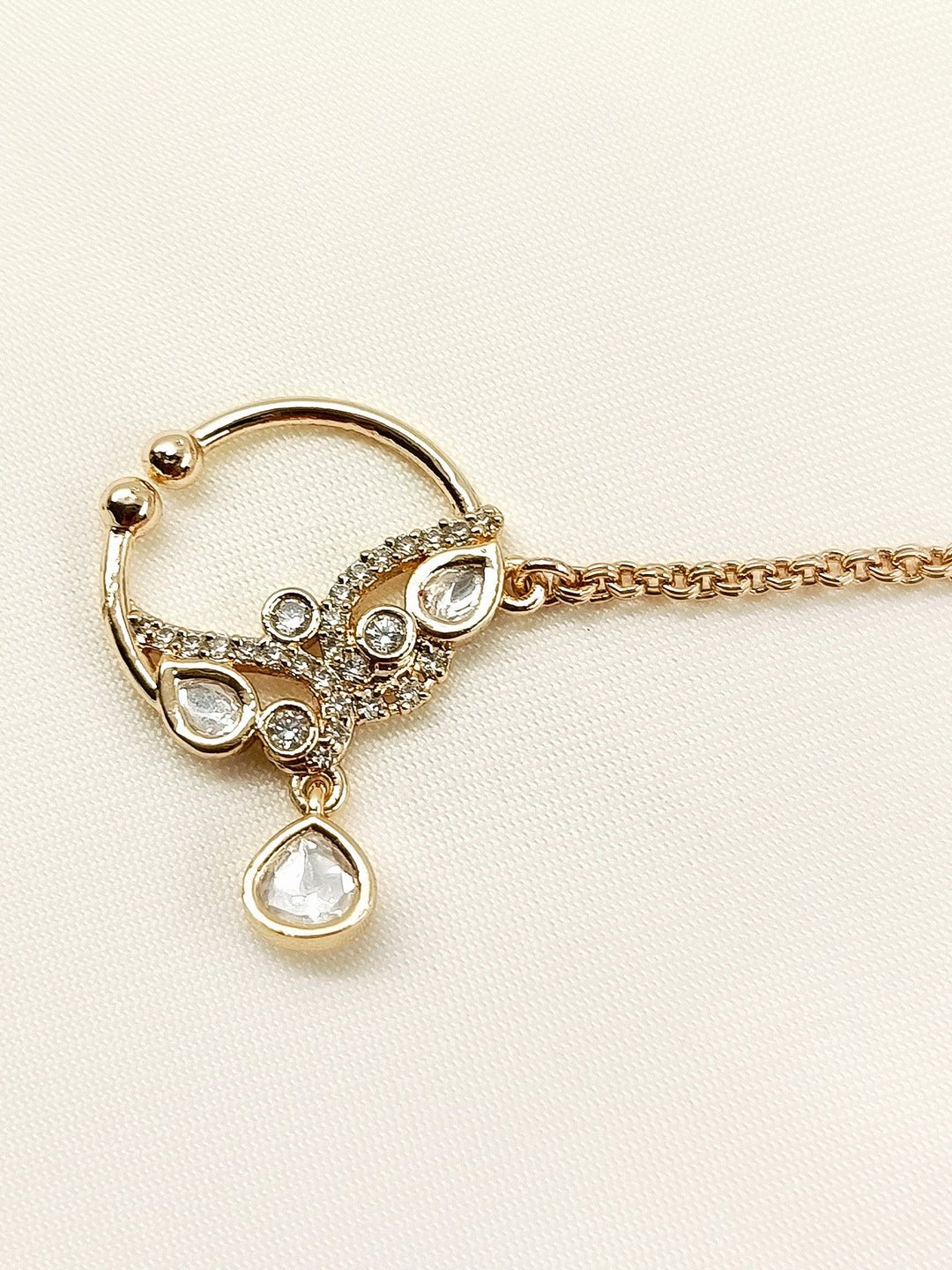 Mitali Rose Gold Kundan Nath