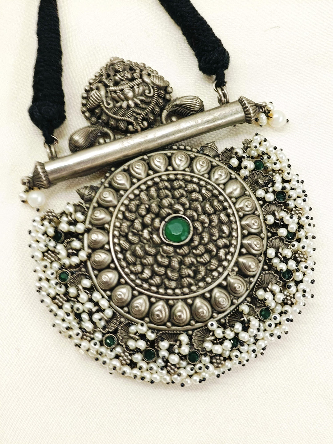 Shokhi Green Oxidized Necklace Set