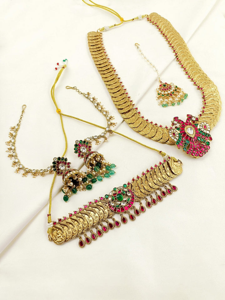 Rakshika R&G Kasu Coin Bridal Temple Jewellery Set