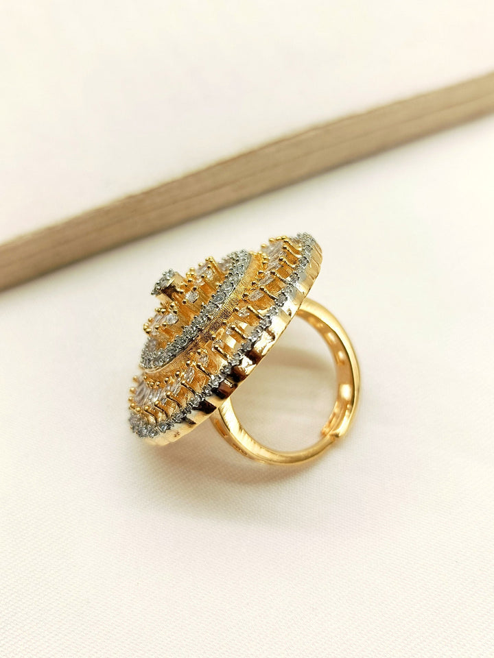 Lajvanti White American Diamond Finger Ring