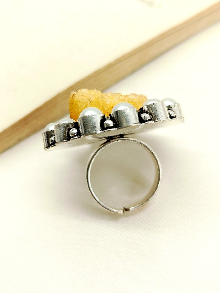 Koyel Yellow Oxidized Finger Ring