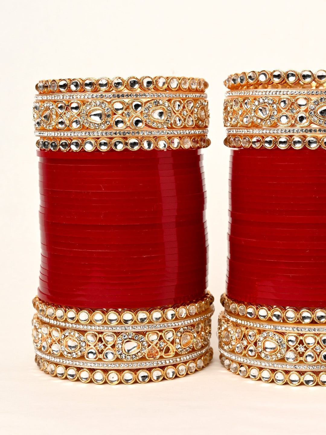 Roopavni Kundan And Diamond Work Maroon Punjabi Chura