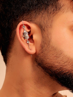 Ishaanth White Men's Earcuff
