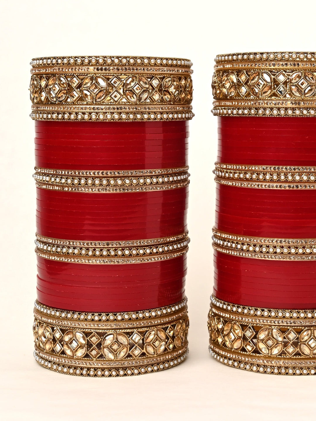 Haani Traditional Maroon Bangle With Copper Stone Punjabi Chura