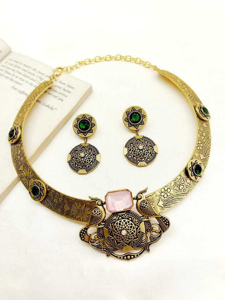 Ananya P & G Hasli Style Antique Necklace Set