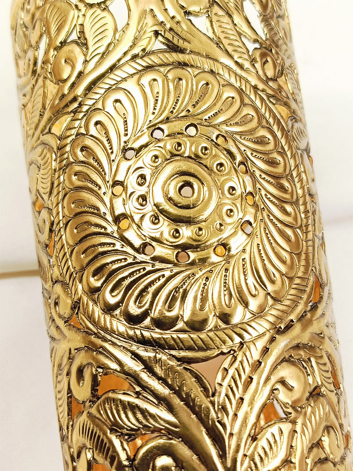 Paisley Golden Filigree Wide Cuff Bracelet