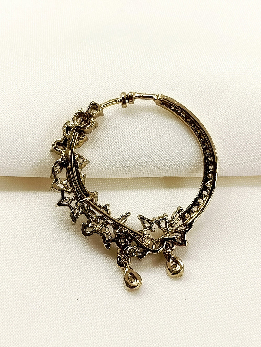 Zifa Antique Gold American Diamond Nath