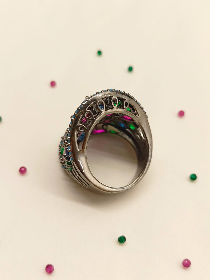 Gulika Multi Colour Victorian Finger Ring