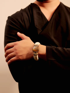 Harshiy White Camelbone Openable Men's Bracelet