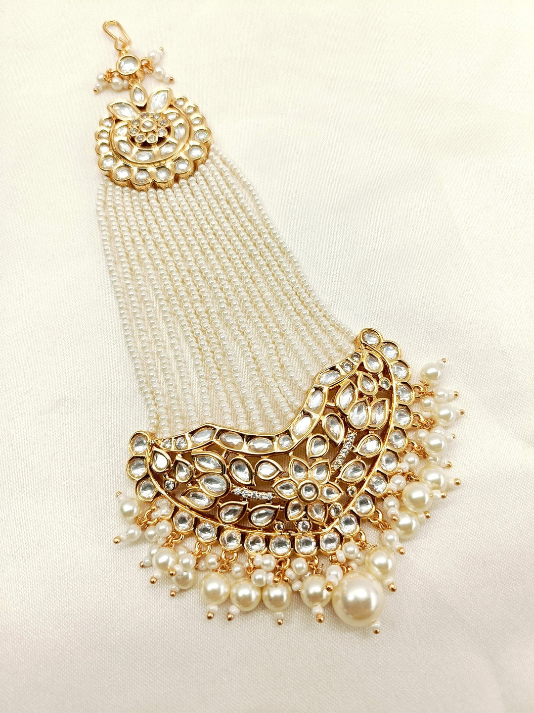 Anshini White Kundan Passa