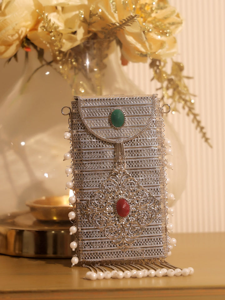 Shabana Silver Mobile Pouch - Plated Brass Phone