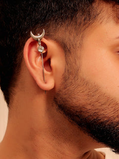 Nisheet White Men's Earcuff