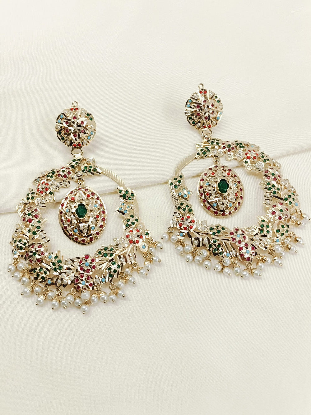 Begum Multi Colour Jadau Earring