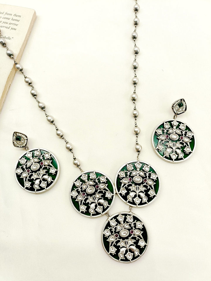 Sahira Green Oxidized Necklace Set