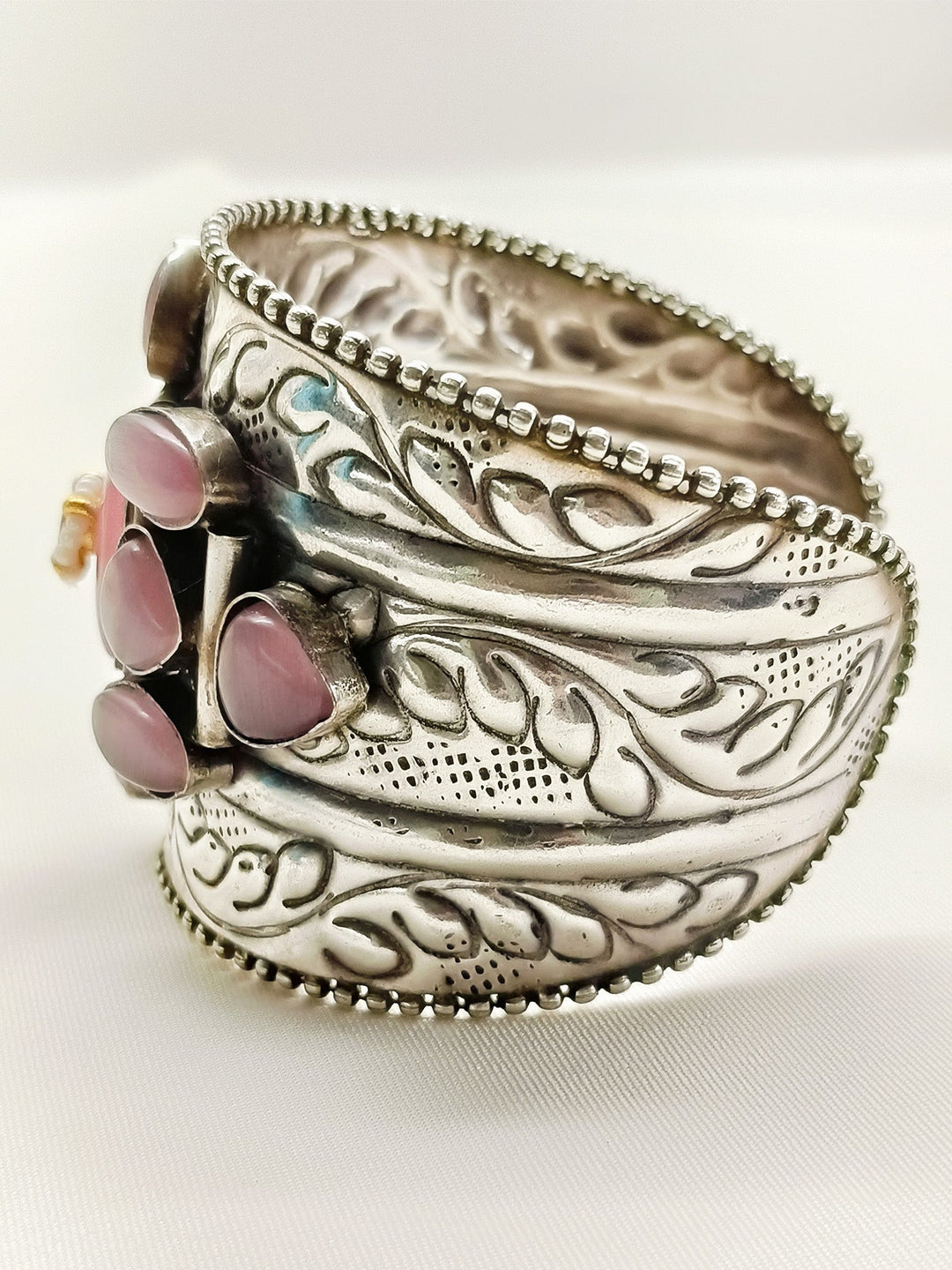 Nazia Baby Pink Oxidized Bracelet