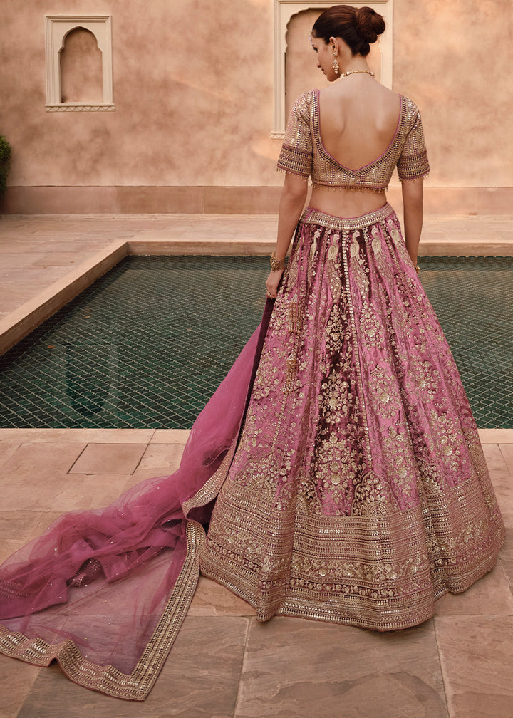 Shades Of Pink Ready to Wear Designer Viscose Lycra Silk Lehenga Choli With Fully Embroidered work