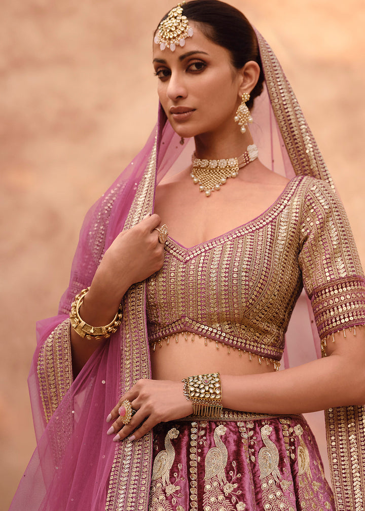 Shades Of Pink Ready to Wear Designer Viscose Lycra Silk Lehenga Choli With Fully Embroidered work