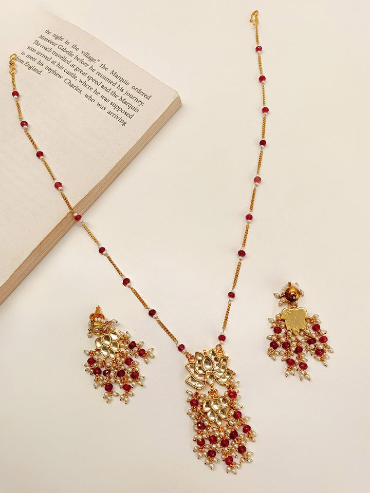 Prisa Ruby Kundan Pendant Set