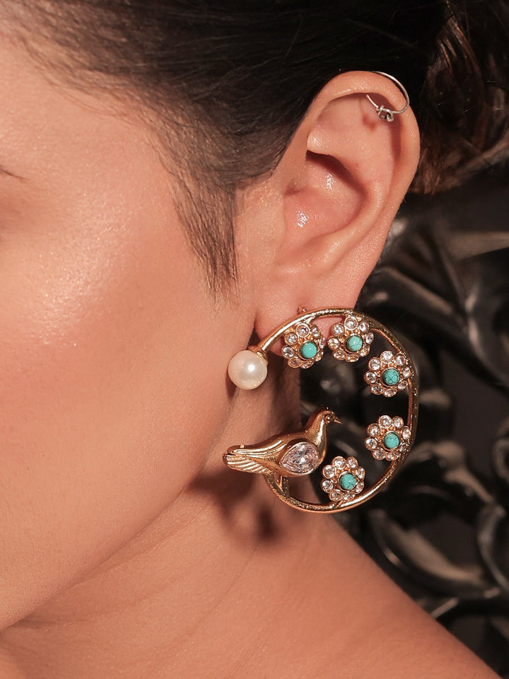Hima Firozi Boutique Earring - Earrings Antique Gold-Plated