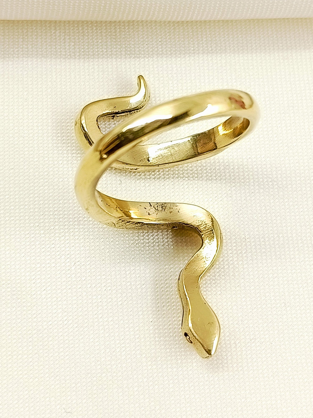 Darvesh Golden Men's Finger Ring - Adjustable Brass Snake