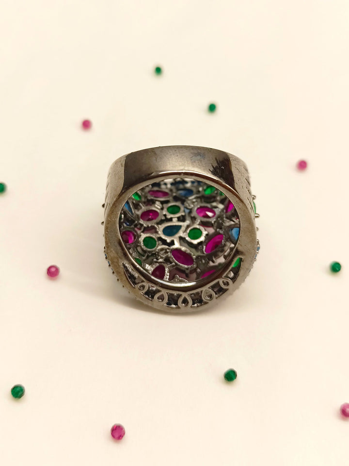 Gulika Multi Colour Victorian Finger Ring