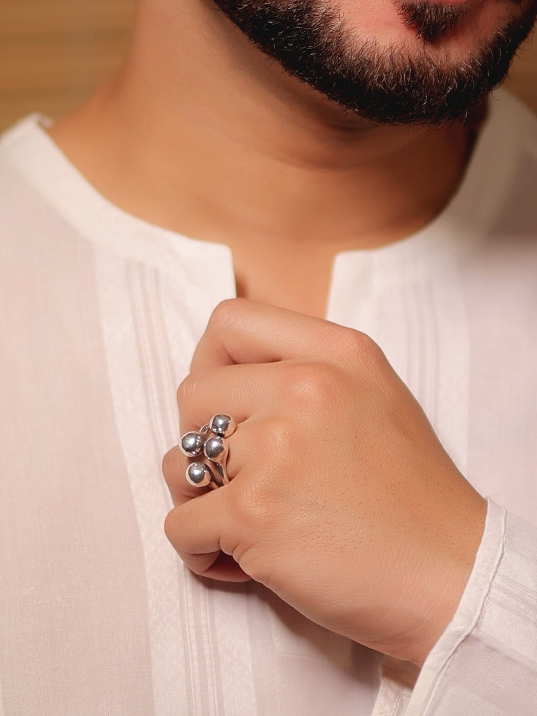 Madhav Silver Men's Finger Ring