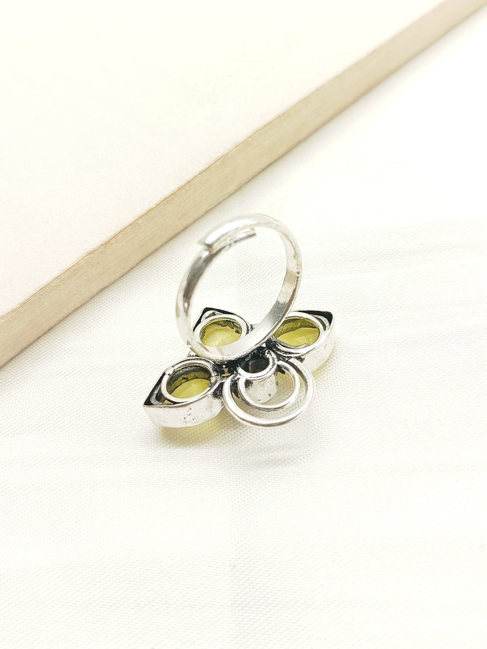 Tamnna Yellow Oxidized Finger Ring