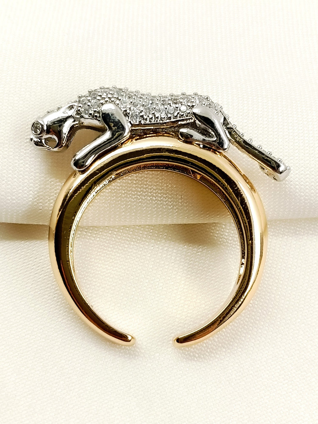 Ikshit Golden Men’s Jaguar Bracelet &amp; Ring Combo - Set