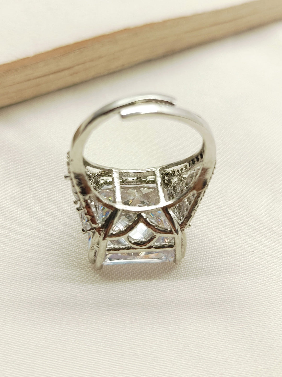 Siya White American Diamond Finger Ring