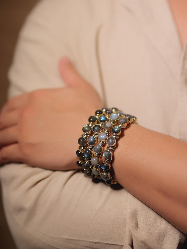 Nimash Gold Moonstone Men’s Bracelet - Men&