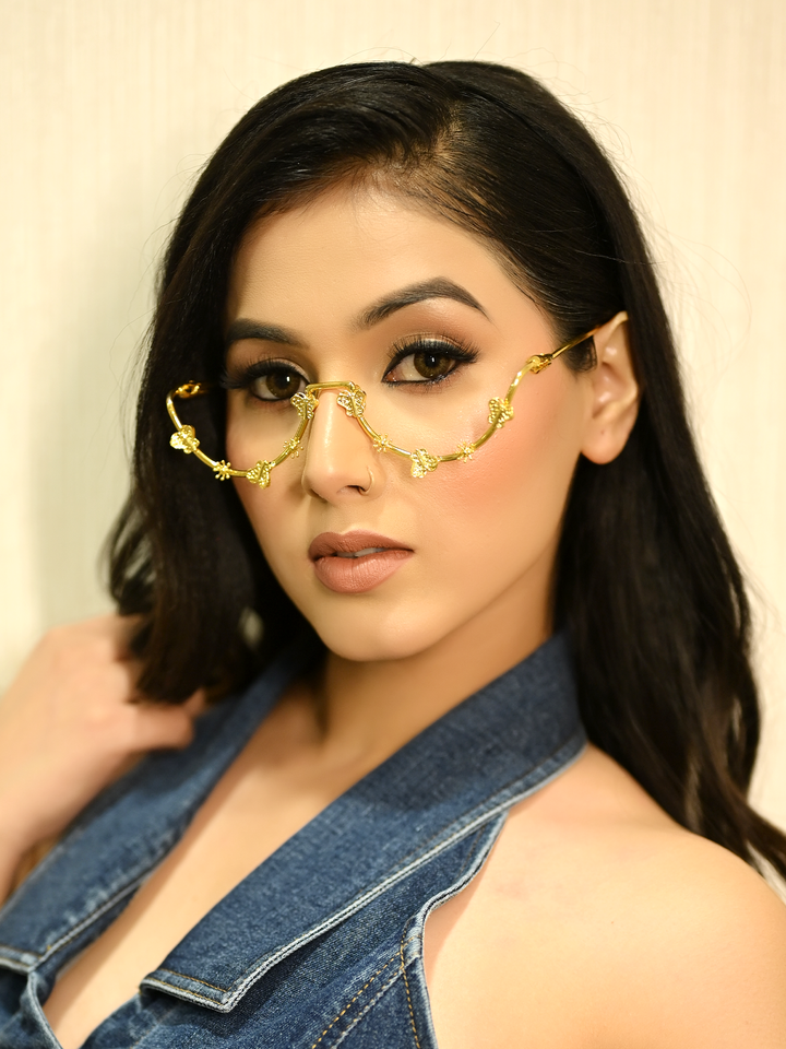 Emily Handmade Metal Goggle Frame - Gold Plated Brass