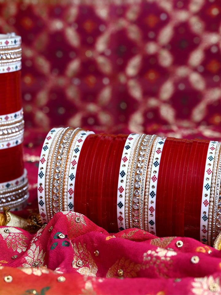 Aadrika Bridal Maroon Chura Set